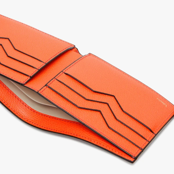 Valextra Bifold Wallet 6CC in Lobster Red | Cases | Luxury Shoes 