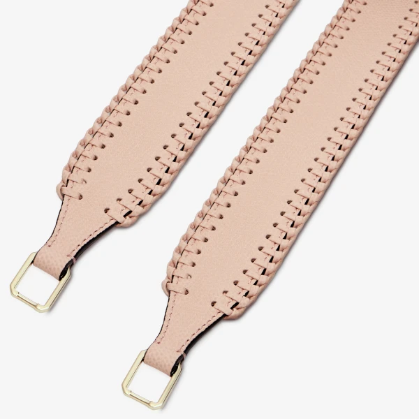 Valextra Braided Shoulder Strap in Bonne Mine Pink | Bag Straps | Luxury Shoes 