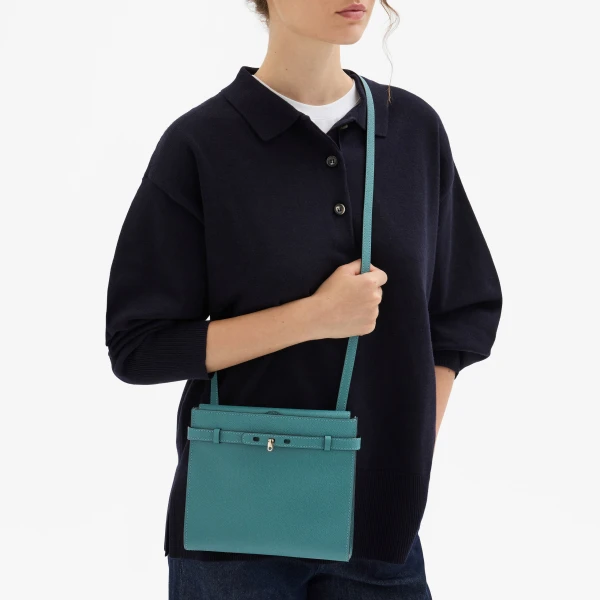 Valextra Brera B-Tracollina Crossbody Bag in Bottle Green | Shoulder & Crossbody Bags | Luxury Shoes 