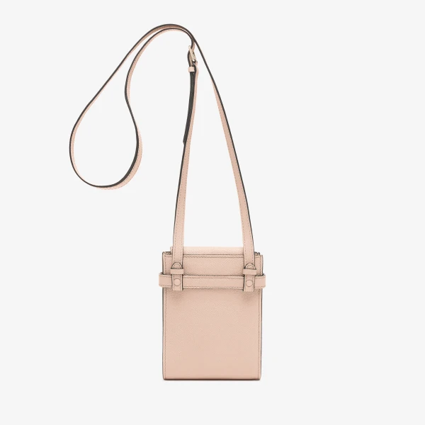 Valextra Brera B-Tracollina Slim Crossbody Micro Bag in Bonne Mine Pink | Shoulder & Crossbody Bags | Luxury Shoes 
