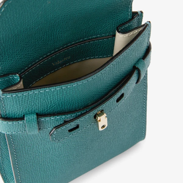 Valextra Brera B-Tracollina Slim Crossbody Micro Bag in Bottle Green | Shoulder & Crossbody Bags | Luxury Shoes 