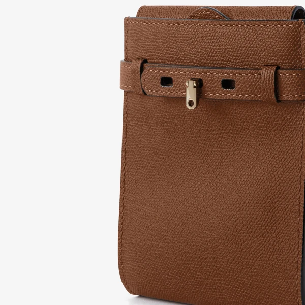 Valextra Brera B-Tracollina Slim Crossbody Micro Bag in Chocolate Brown | Shoulder & Crossbody Bags | Luxury Shoes 