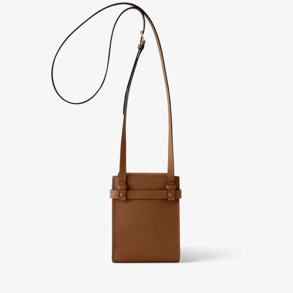 Valextra Brera B-Tracollina Slim Crossbody Micro Bag in Chocolate Brown | Shoulder & Crossbody Bags | Luxury Shoes 