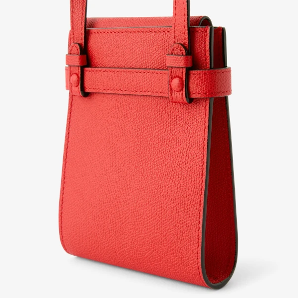 Valextra Brera B-Tracollina Slim Crossbody Micro Bag in Crimson Red | Shoulder & Crossbody Bags | Luxury Shoes 