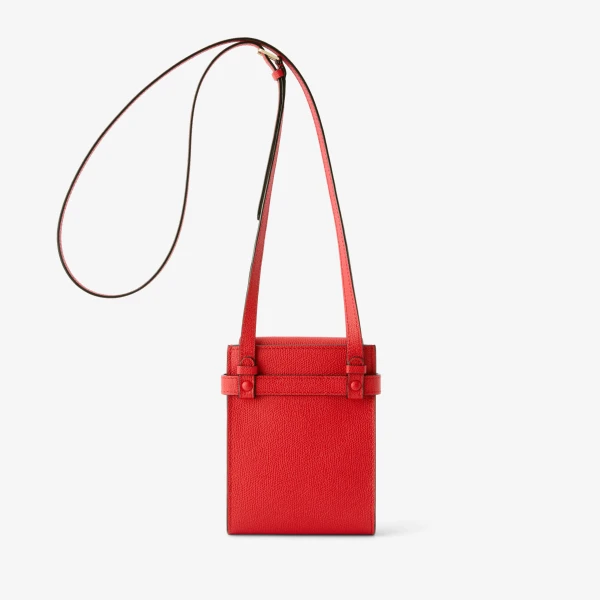 Valextra Brera B-Tracollina Slim Crossbody Micro Bag in Crimson Red | Shoulder & Crossbody Bags | Luxury Shoes 