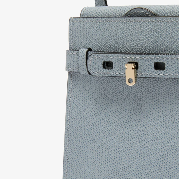 Valextra Brera B-Tracollina Slim Crossbody Micro Bag in Niagara Blue | Shoulder & Crossbody Bags | Luxury Shoes 