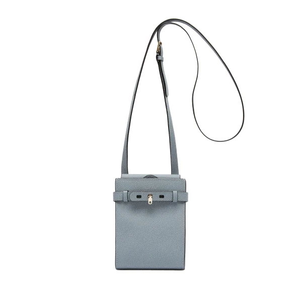 Valextra Brera B-Tracollina Slim Crossbody Micro Bag in Niagara Blue | Shoulder & Crossbody Bags | Luxury Shoes 
