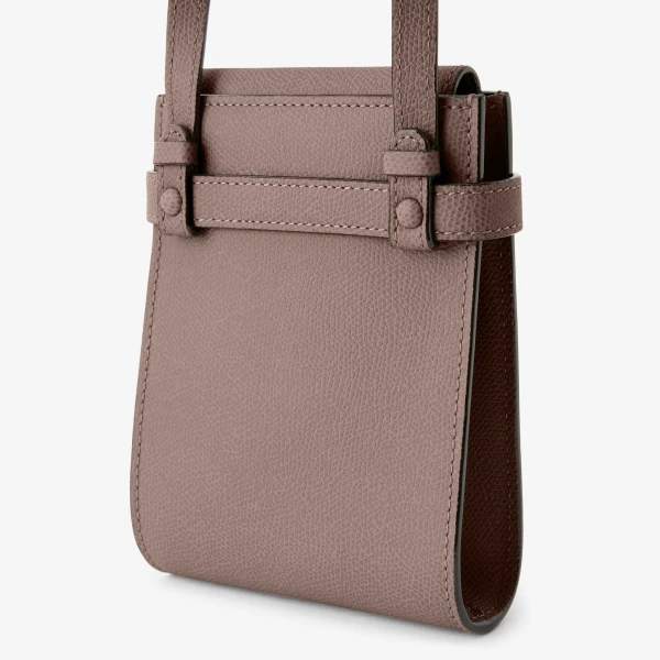 Valextra Brera B-Tracollina Slim Crossbody Micro Bag in Sahara Brown | Shoulder & Crossbody Bags | Luxury Shoes 