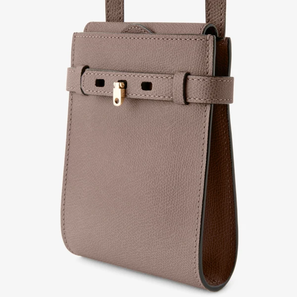 Valextra Brera B-Tracollina Slim Crossbody Micro Bag in Sahara Brown | Shoulder & Crossbody Bags | Luxury Shoes 