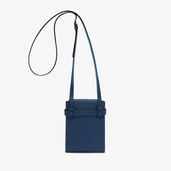 Valextra Brera B-Tracollina Slim Crossbody Micro Bag in Sapphire Blue | Shoulder & Crossbody Bags | Luxury Shoes 