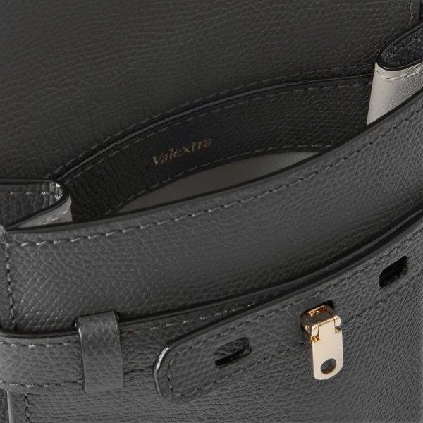 Valextra Brera B-Tracollina Slim Crossbody Micro Bag in Smokey Grey | Shoulder & Crossbody Bags | Luxury Shoes 