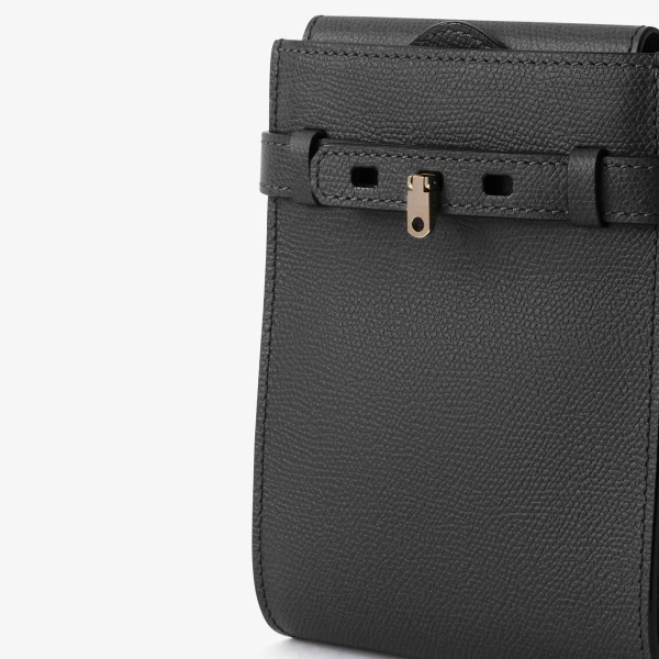 Valextra Brera B-Tracollina Slim Crossbody Micro Bag in Smokey Grey | Shoulder & Crossbody Bags | Luxury Shoes 