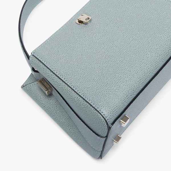 Valextra Brera Crossbody Micro Bag in Smokey Blue | Shoulder & Crossbody Bags | Luxury Shoes 