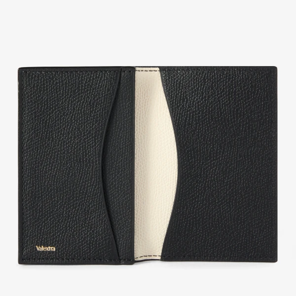 Valextra Card Case Onda in Pergamena White and Black | Wallets & Purses | Luxury Shoes 