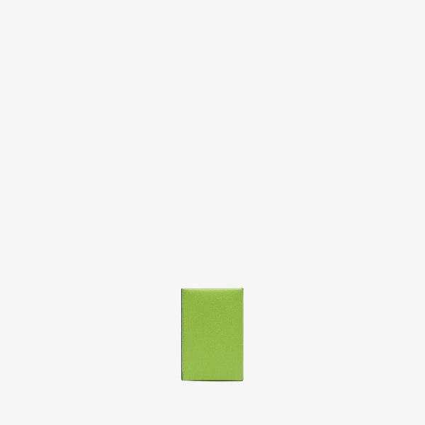 Valextra Card Case with Button in Apple Green and Black | Wallets & Purses | Luxury Shoes 