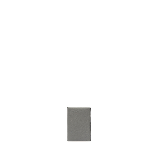 Valextra Card Case with Button in Cement Grey and Black | Wallets & Purses | Luxury Shoes 