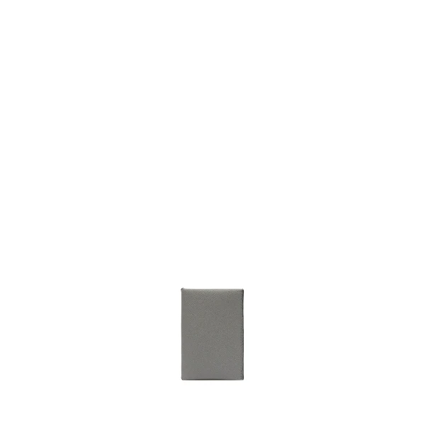 Card Case with Button in Cement Grey and Black