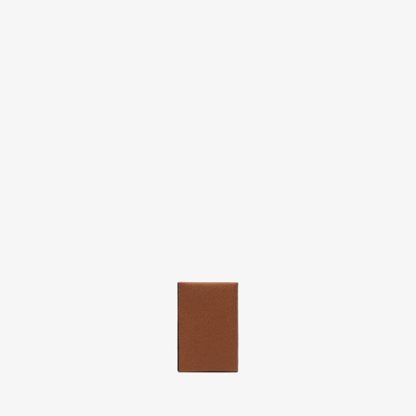 Valextra Card Case with Button in Chocolate Brown and Black | Wallets & Purses | Luxury Shoes 