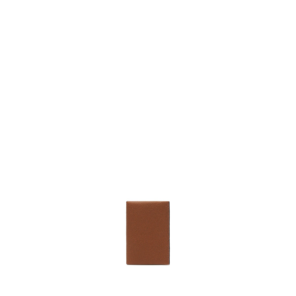 Valextra Card Case with Button in Chocolate Brown and Black | Wallets & Purses | Luxury Shoes 