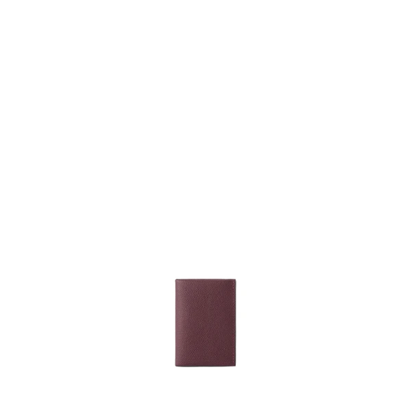 Valextra Card Case with Button in Claret Red and Black | Wallets & Purses | Luxury Shoes 