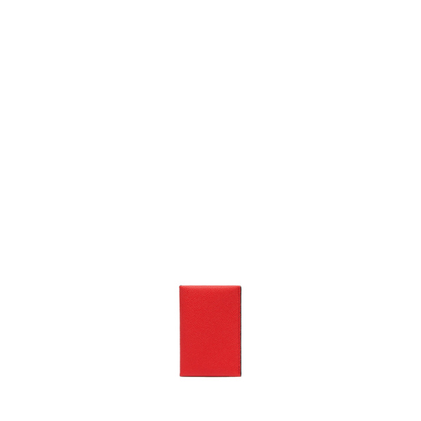 Valextra Card Case with Button in Crimson Red and Black | Wallets & Purses | Luxury Shoes 