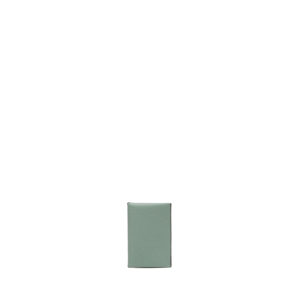 Valextra Card Case with Button in Eucalyptus Green and Black | Wallets & Purses | Luxury Shoes 