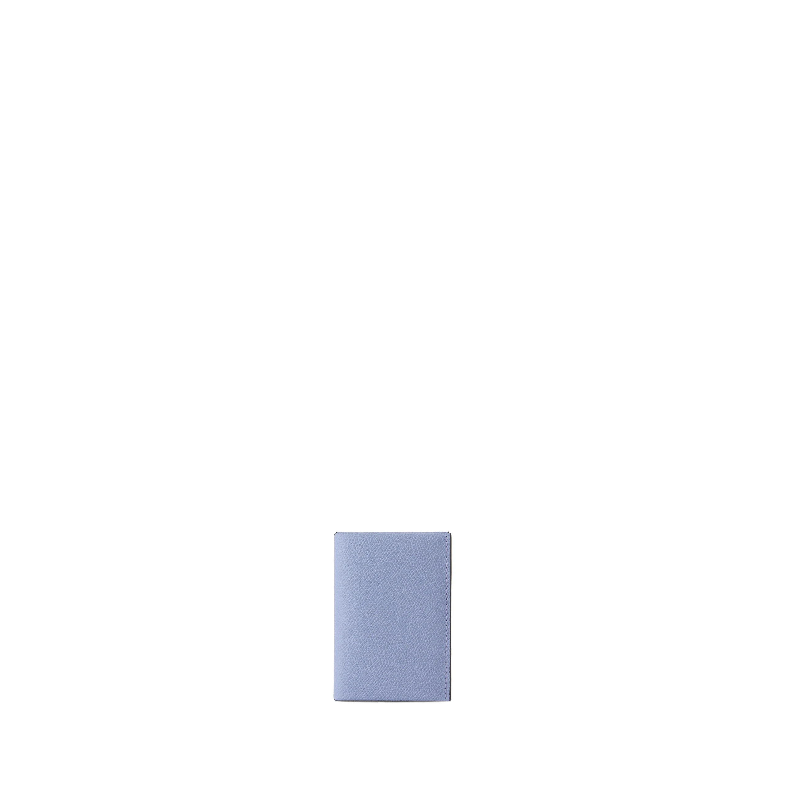 Valextra Card Case with Button in Hydrangea Blue and Black Valextra Card Case with Button in Hydrangea Blue and Black | Wallets & Purses | Luxury Shoes