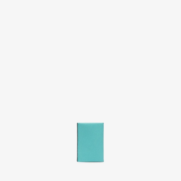 Valextra Card Case with Button in Ocean Blue and Black | Wallets & Purses | Luxury Shoes 