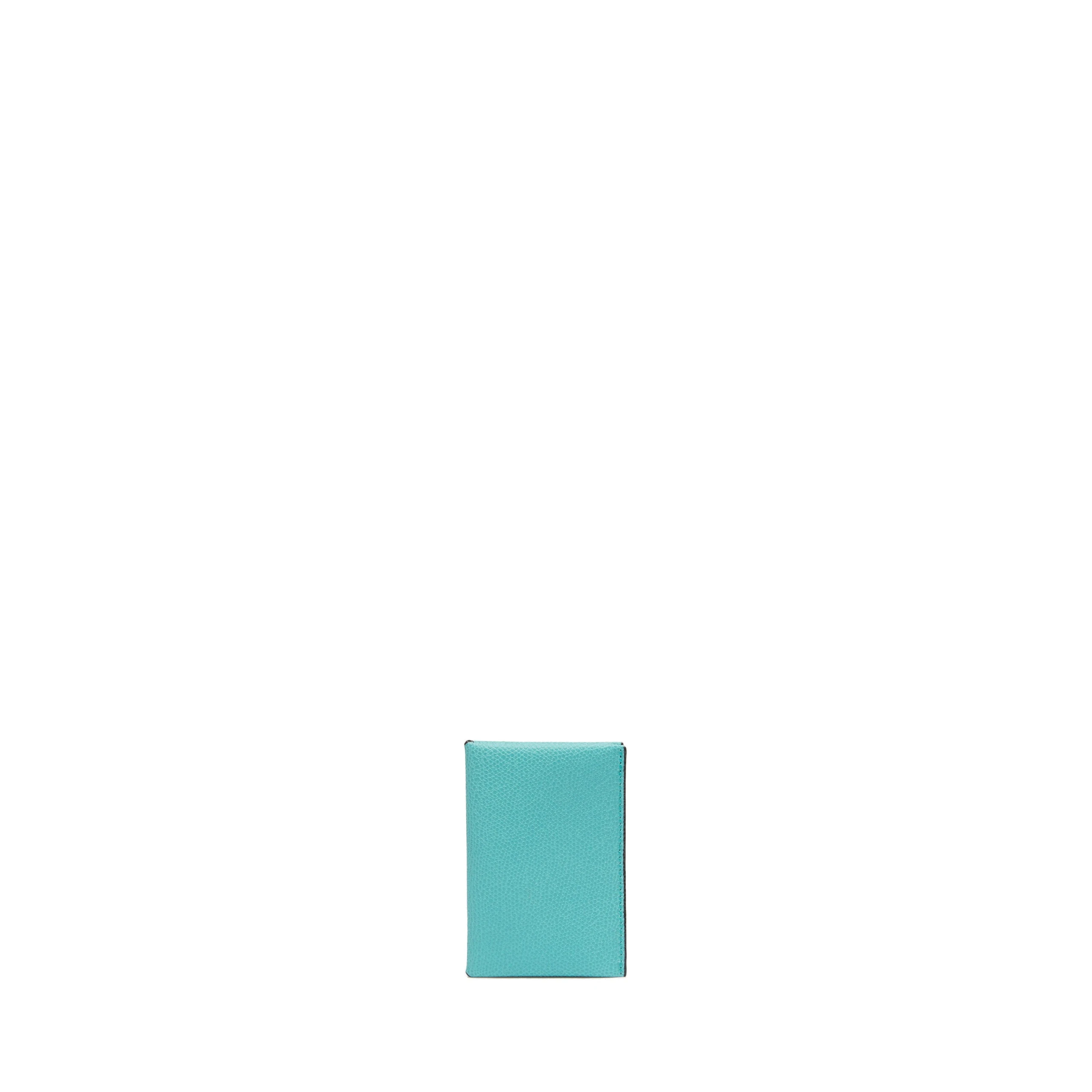 Valextra Card Case with Button in Ocean Blue and Black Valextra Card Case with Button in Ocean Blue and Black | Wallets & Purses | Luxury Shoes