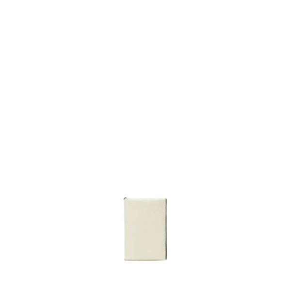 Card Case with Button in Pergamena White and Black