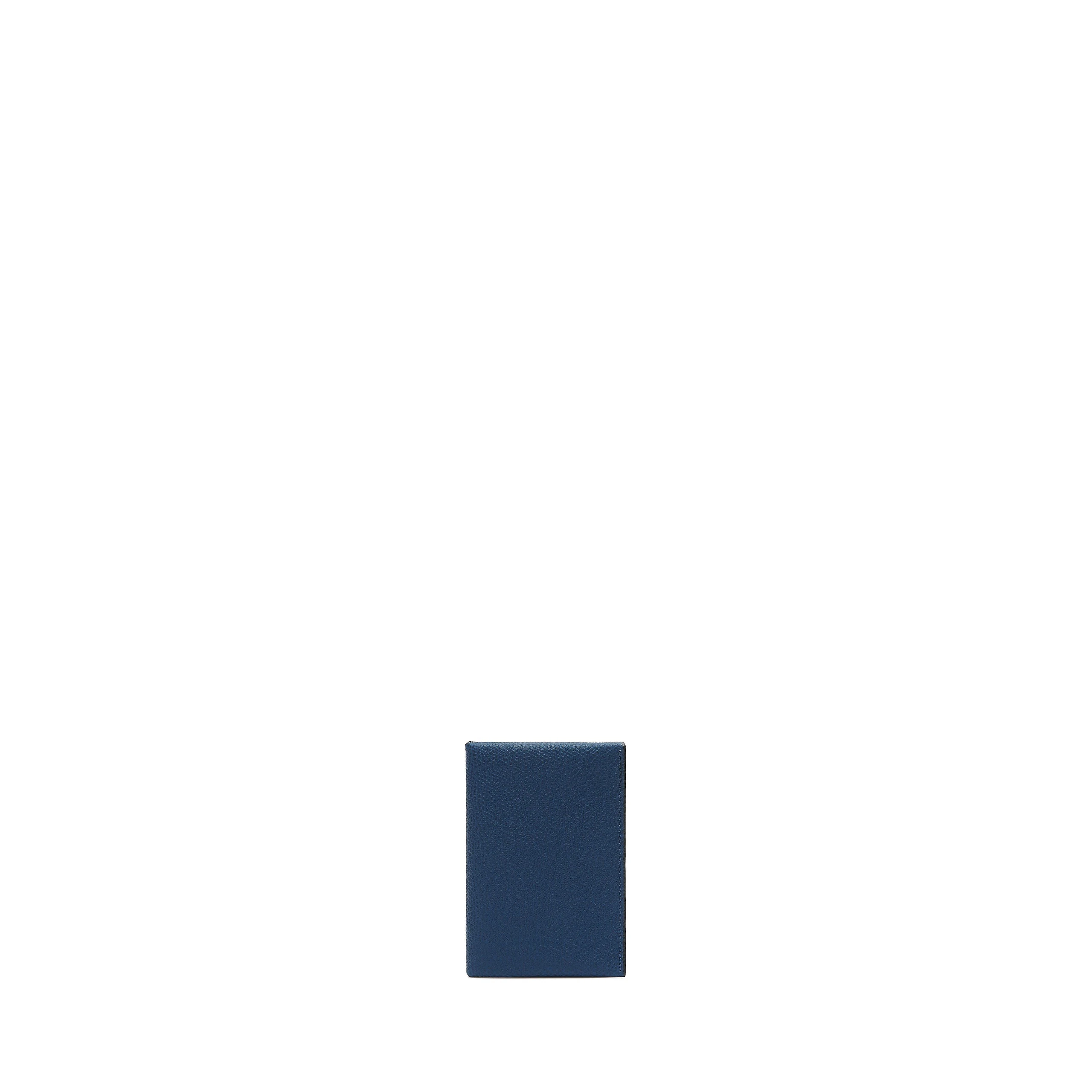 Valextra Card Case with Button in Sapphire Blue and Black Valextra Card Case with Button in Sapphire Blue and Black | Cases | Luxury Shoes