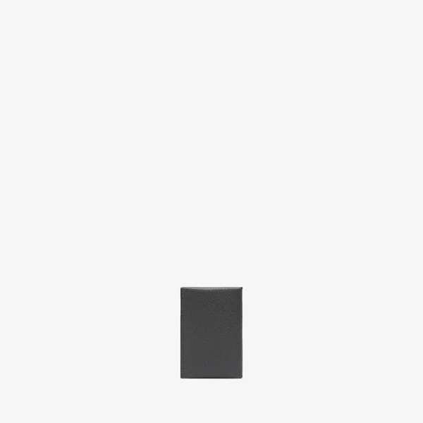 Valextra Card Case with Button in Smokey Grey and Black | Wallets & Purses | Luxury Shoes 