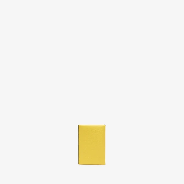 Valextra Card Case with Button in Yellow and Black | Wallets & Purses | Luxury Shoes 