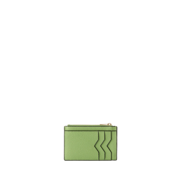 Valextra Card Holder 3CC with Zip in Aloe Green | Wallets & Purses | Luxury Shoes 