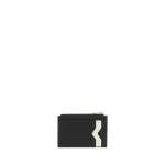 Valextra Card Holder 3CC with Zip in Black and Pergamena White | Wallets & Purses | Luxury Shoes 