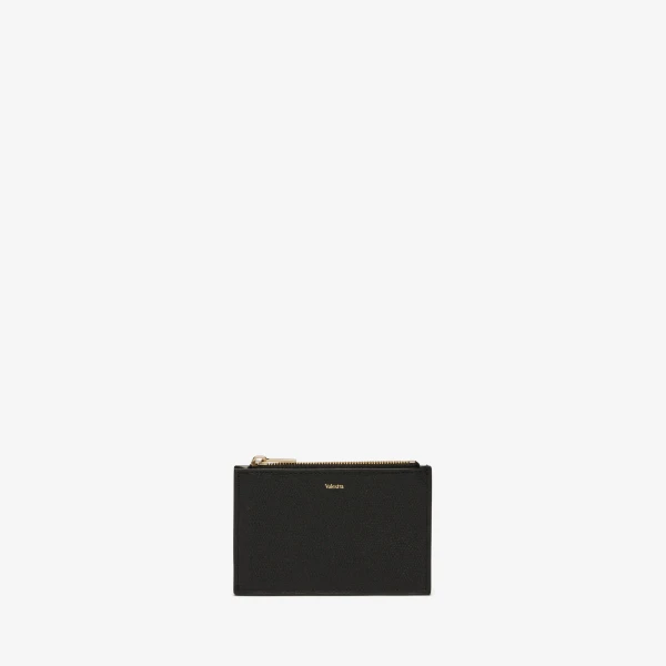 Valextra Card Holder 3CC with Zip in Black | Wallets & Purses | Luxury Shoes 