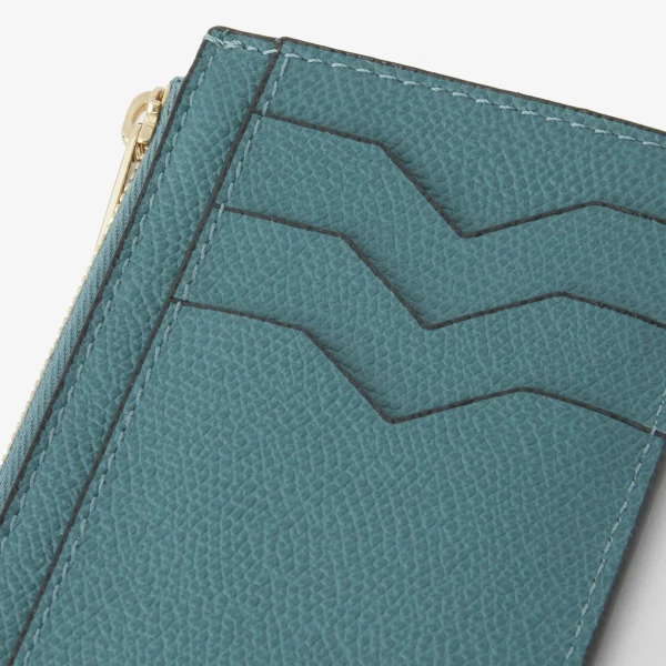 Valextra Card Holder 3CC with Zip in Bottle Green | Wallets & Purses | Luxury Shoes 