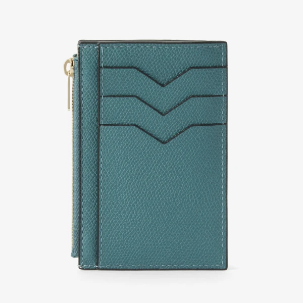 Valextra Card Holder 3CC with Zip in Bottle Green | Wallets & Purses | Luxury Shoes 