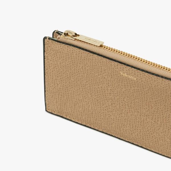 Valextra Card Holder 3CC with Zip in Cashmere Beige | Wallets & Purses | Luxury Shoes 
