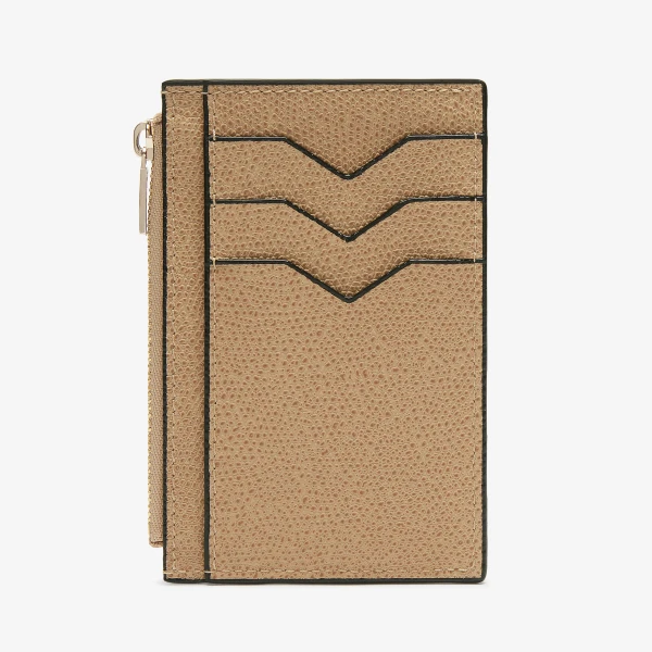 Valextra Card Holder 3CC with Zip in Cashmere Beige | Wallets & Purses | Luxury Shoes 