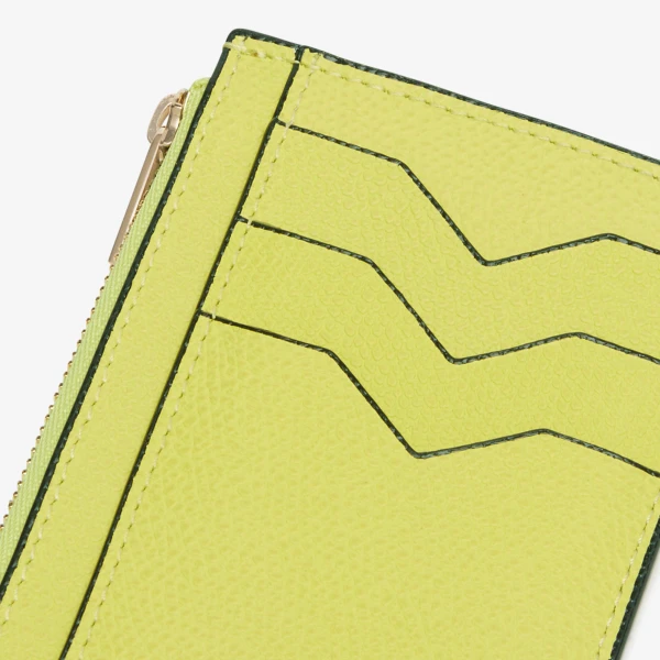 Valextra Card Holder 3CC with Zip in Citrine Yellow | Wallets & Purses | Luxury Shoes 
