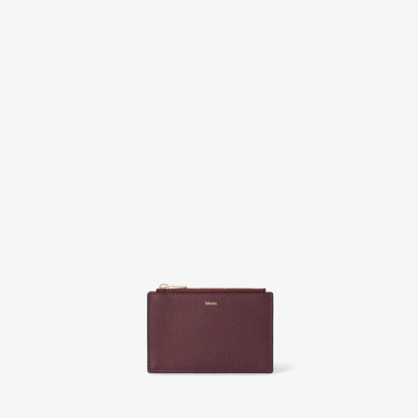 Valextra Card Holder 3CC with Zip in Claret Red | Wallets & Purses | Luxury Shoes 