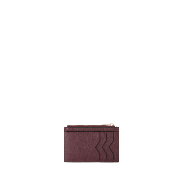 Valextra Card Holder 3CC with Zip in Claret Red | Wallets & Purses | Luxury Shoes 