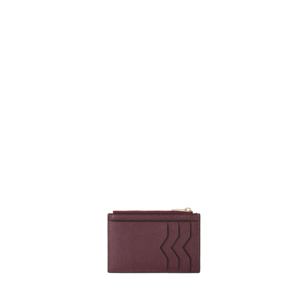 Valextra Card Holder 3CC with Zip in Claret Red | Wallets & Purses | Luxury Shoes 