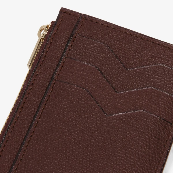 Valextra Card Holder 3CC with Zip in Coffee Brown | Cases | Luxury Shoes 