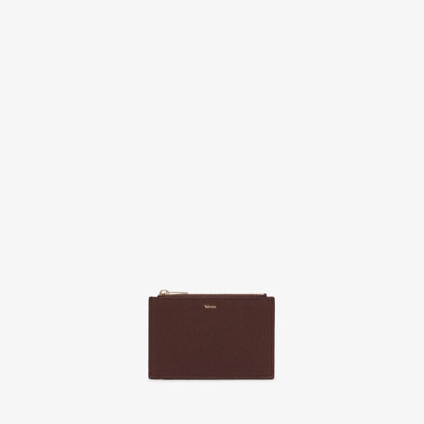 Valextra Card Holder 3CC with Zip in Coffee Brown | Cases | Luxury Shoes 