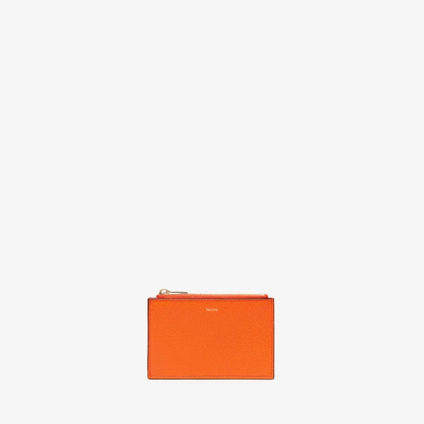 Valextra Card Holder 3CC with Zip in Lobster Red | Cases | Luxury Shoes 