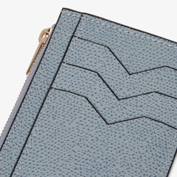 Valextra Card Holder 3CC with Zip in Niagara Blue | Wallets & Purses | Luxury Shoes 