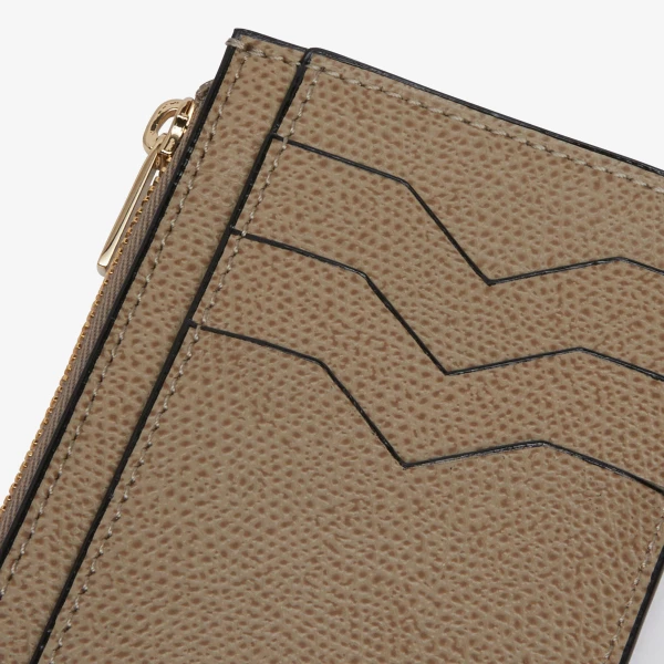 Valextra Card Holder 3CC with Zip in Oyster Brown | Wallets & Purses | Luxury Shoes 