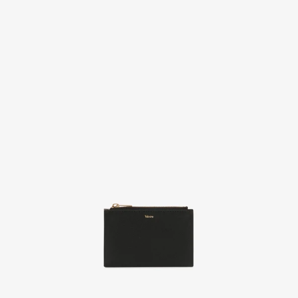 Valextra Card Holder 3CC with Zip in Pergamena White and Black | Wallets & Purses | Luxury Shoes 